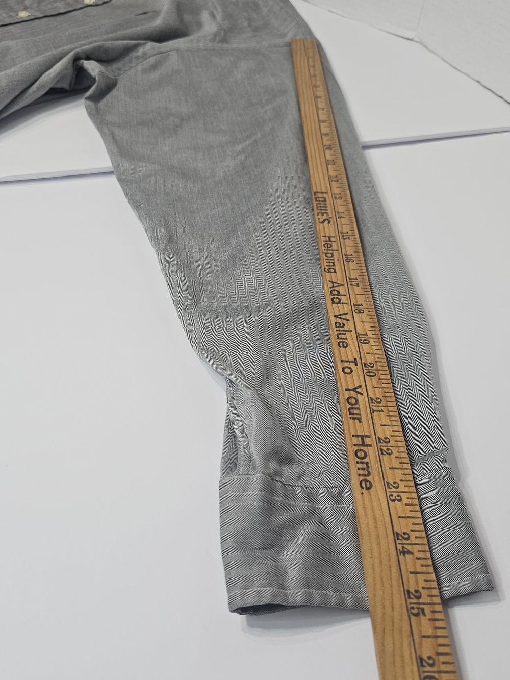 Vintage 90s Polo Ralph Lauren Lowell Sport Shirt Men's XL Gray Herringbone Cotto - Picture 7 of 9